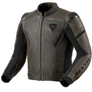 Skórzana kurtka motocyklowa Revit Parallax w kolorze ciemnej oliwki