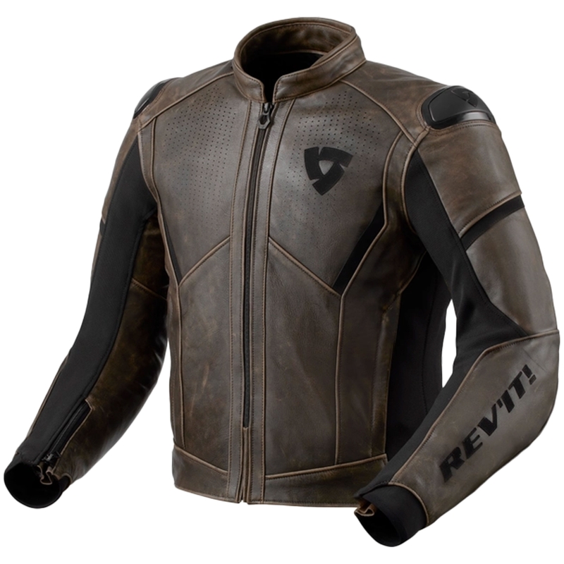 Kurtka motocyklowa skórzana Revit Parallax brązowa
