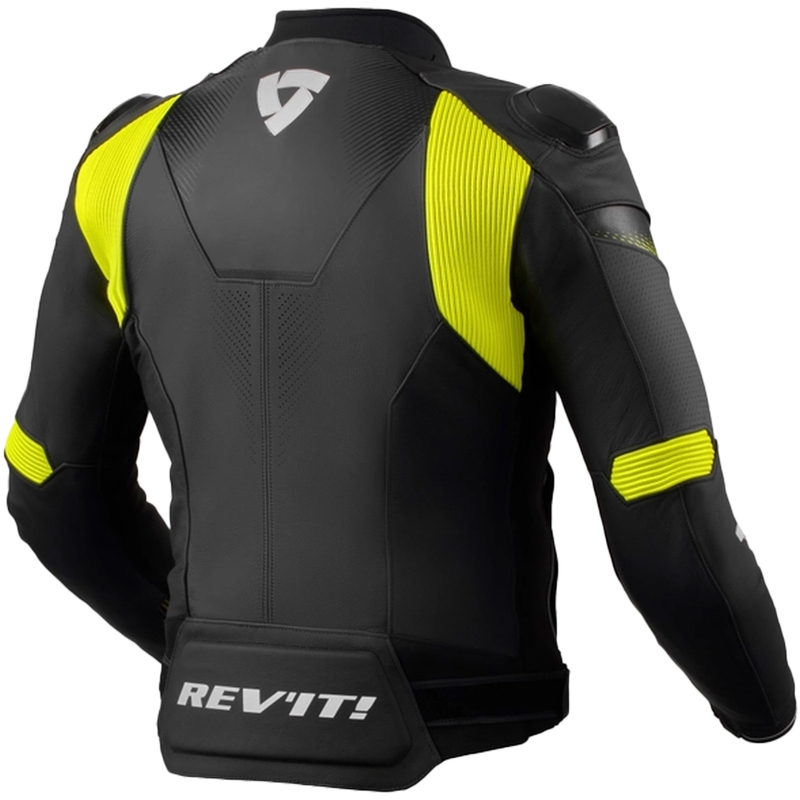 Skórzana kurtka motocyklowa Revit Control w kolorze czarno-fluo żółtym