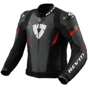 Skórzana kurtka motocyklowa Revit Control w kolorze czarno-fluo-czerwonym