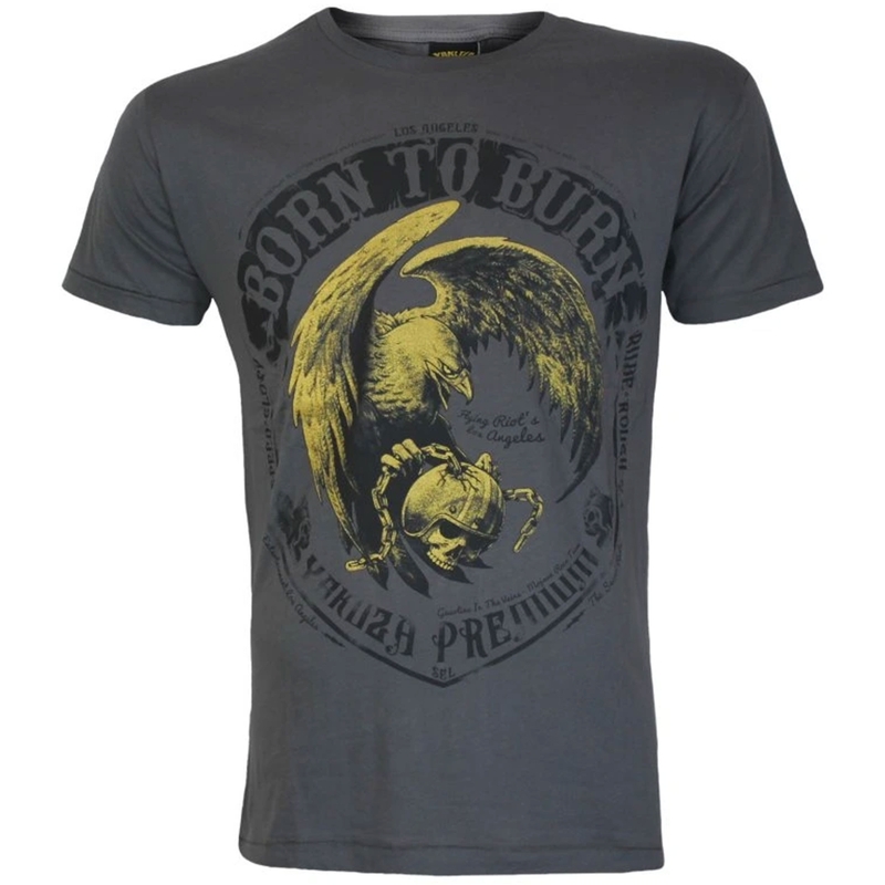 Koszulka Yakuza Premium Born To Burn Flying Riots Los Angeles ciemnoszara