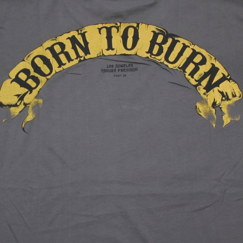 Koszulka Yakuza Premium Born To Burn Flying Riots Los Angeles ciemnoszara