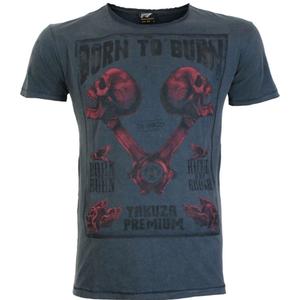 Koszulka Yakuza Premium Rude and Rough Born to Burn - Los Angeles niebieski