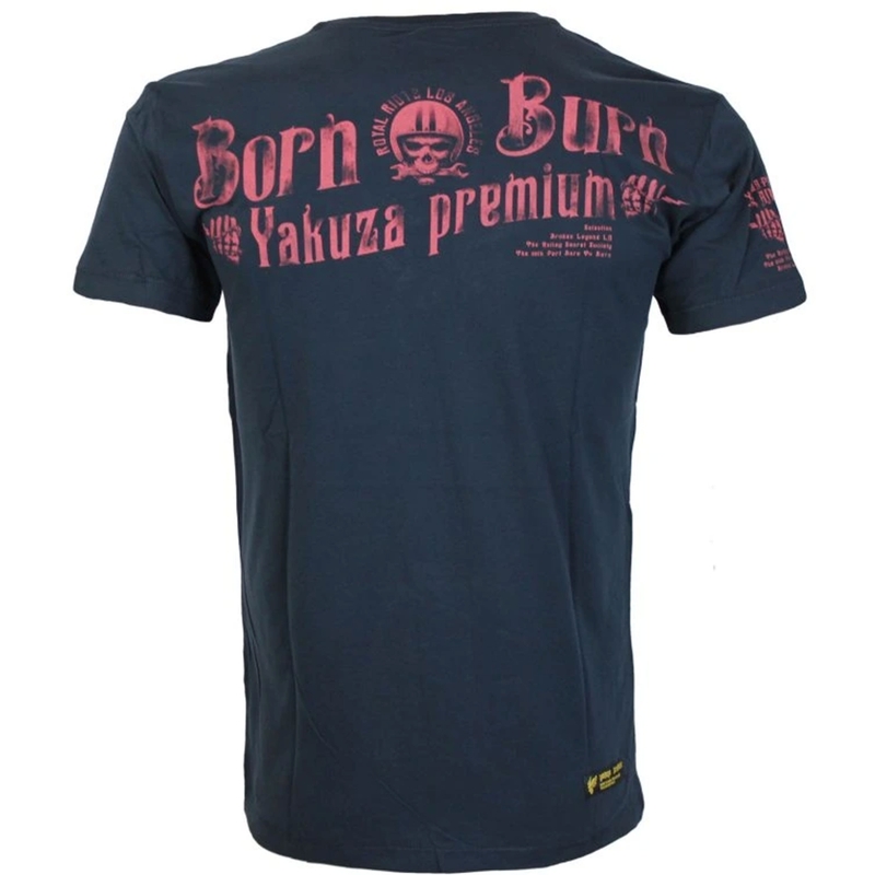 Koszulka Yakuza Premium Hell Rider - Born to Burn ciemnoniebieska