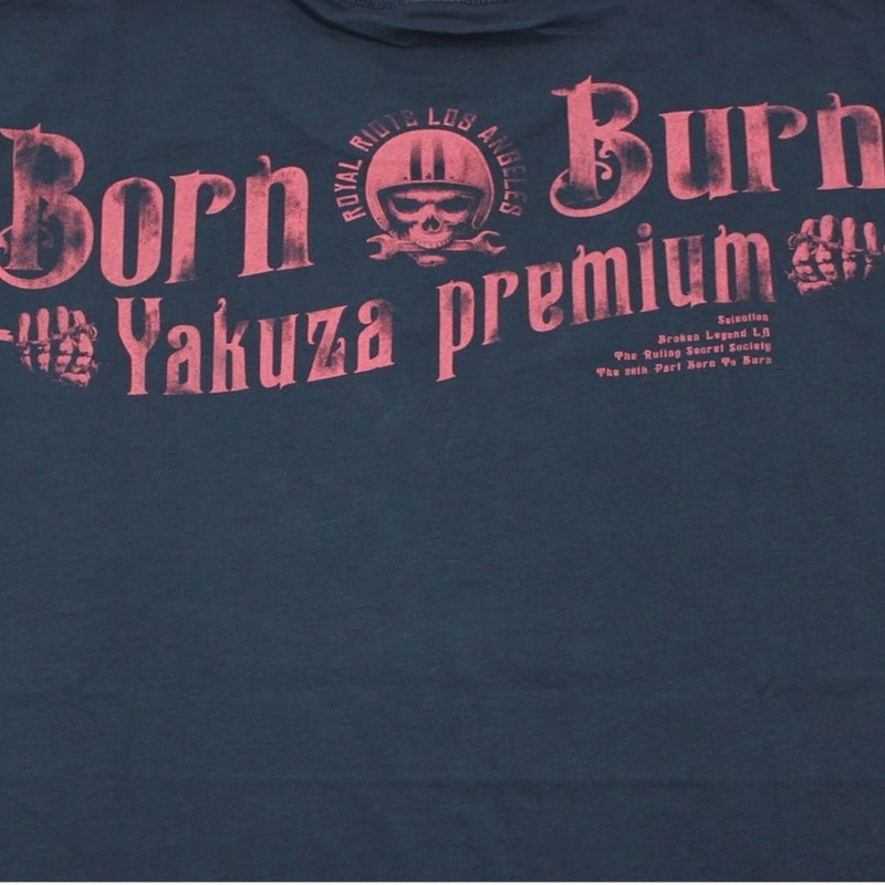 Koszulka Yakuza Premium Hell Rider - Born to Burn ciemnoniebieska