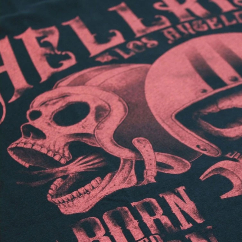 Koszulka Yakuza Premium Hell Rider - Born to Burn ciemnoniebieska