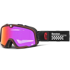 Gogle motocrossowe Barstow Erban 100% z czerwonym pleksiglasem