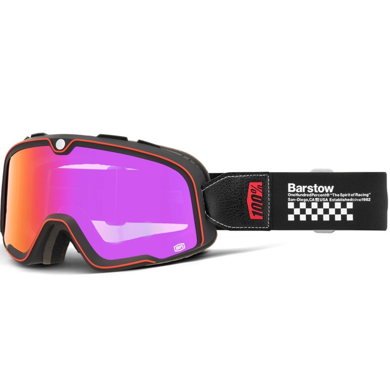 Gogle motocrossowe Barstow Erban 100% z czerwonym pleksiglasem