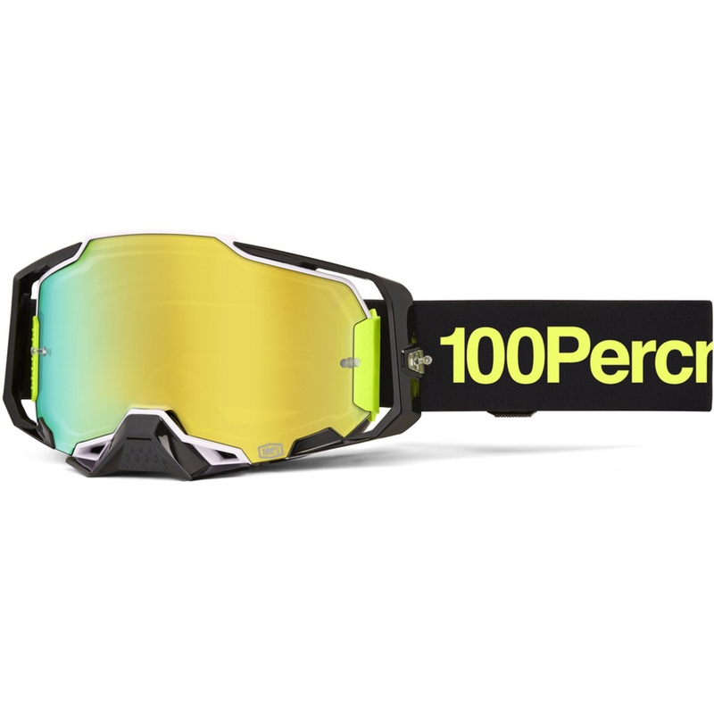 Gogle motocrossowe 100% Armega Orban ze złotym pleksiglasem