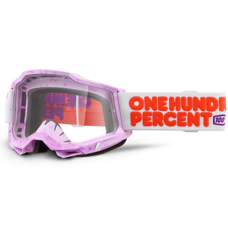 Gogle motocrossowe Accuri 2 Hundreds 100% z przezroczystym pleksiglasem