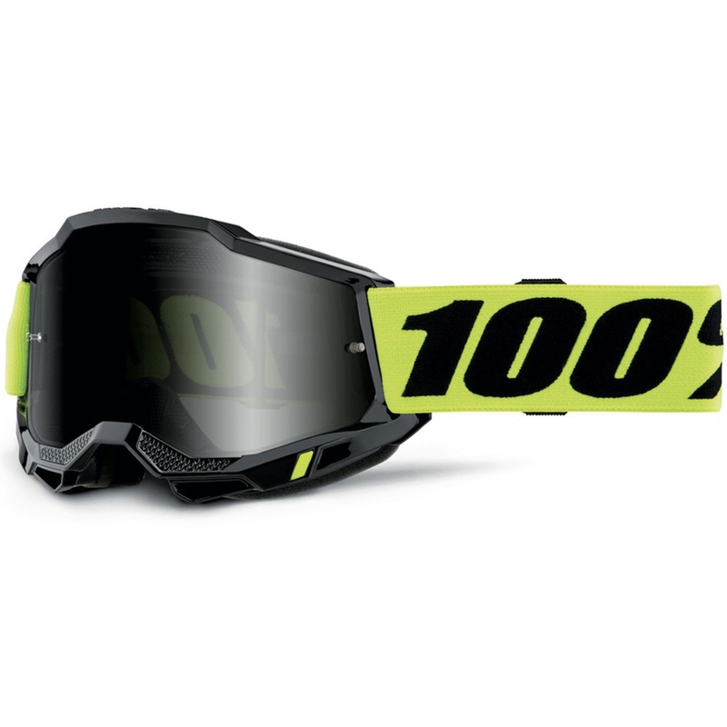 Gogle motocrossowe 100% Accuri 2 Sand fluo yellow z przydymionym pleksiglasem