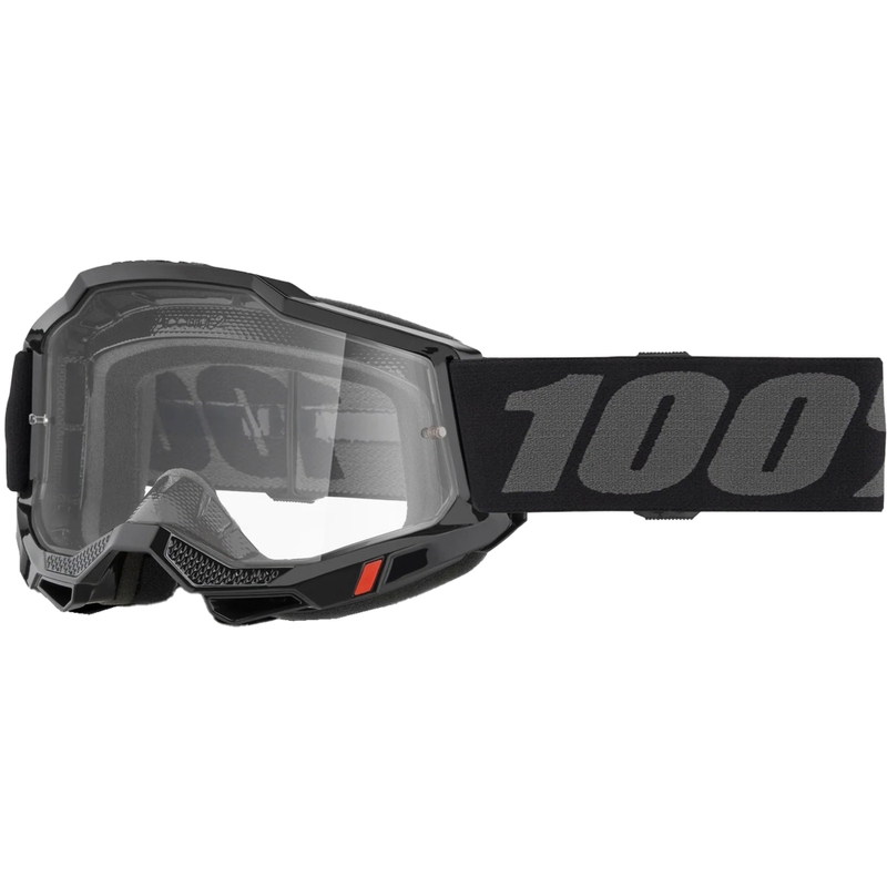 Gogle motocrossowe dla dzieci 100% Accuri 2 Junior czarne z przezroczystym pleksiglasem