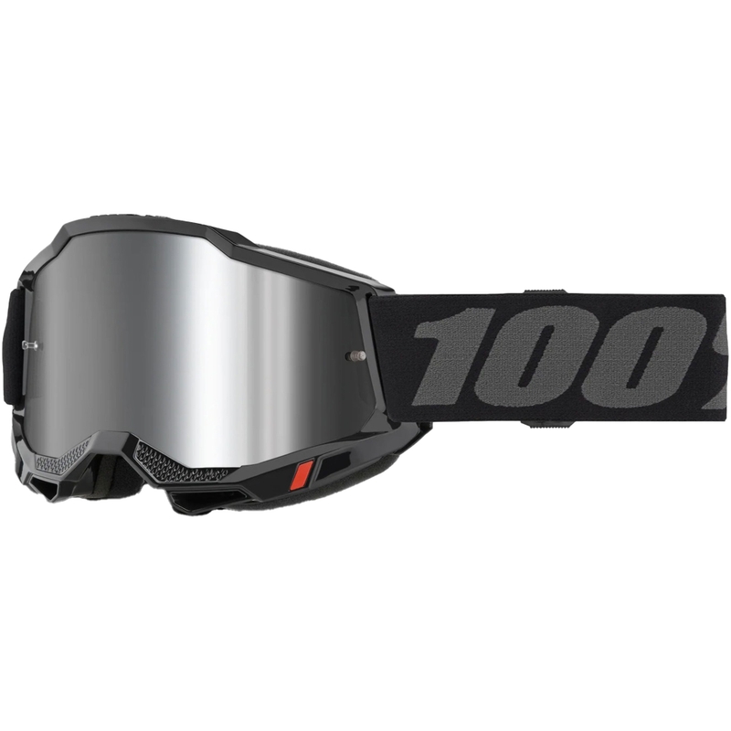 Gogle motocrossowe dziecięce 100% Accuri 2 Junior czarne ze srebrnym pleksiglasem