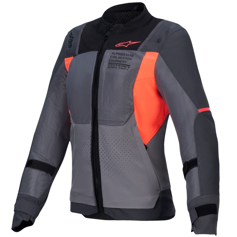 Kurtka motocyklowa damska Alpinestars Stella ST-2 Air szaro-ciemnoszara-fluo koralowa