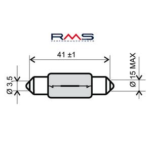 Bulb RMS 246510125 6V 15W, T15X42 S8.5 white