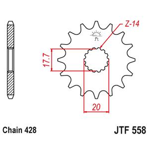 Front sprocket JT JTF 558-16 16T, 428