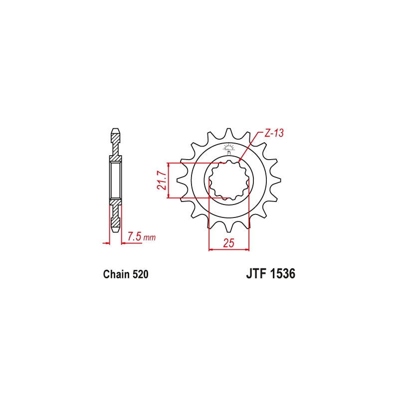 Front sprocket JT 15T, 520
