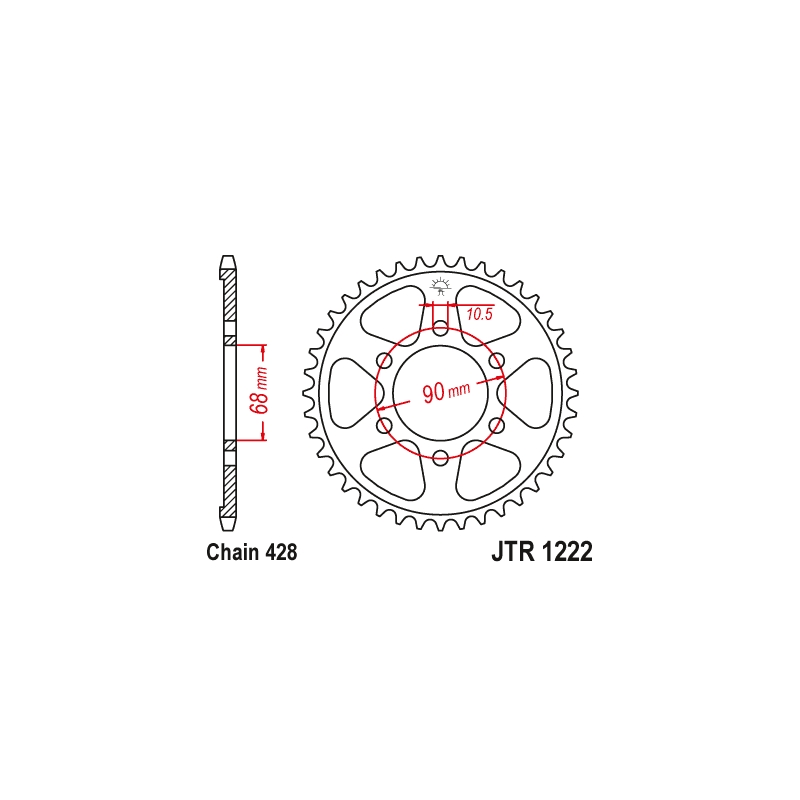 Rear sprocket JT 48T, 428