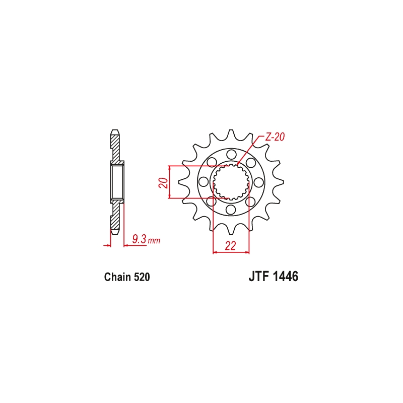 Front sprocket JT 13T, 520