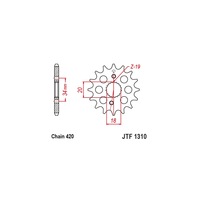 Front sprocket JT 15T, 420