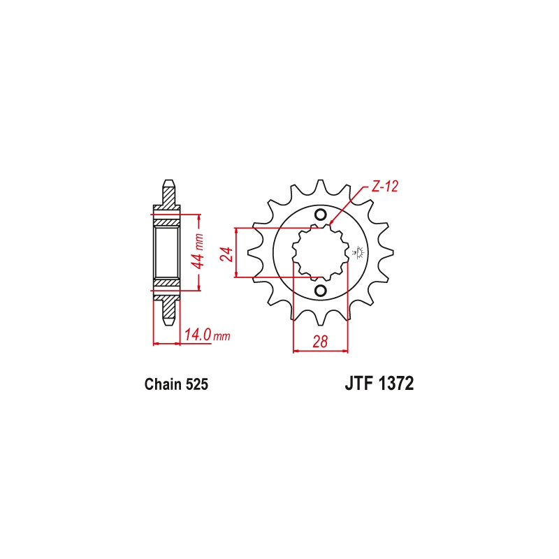Front sprocket JT 17T, 525