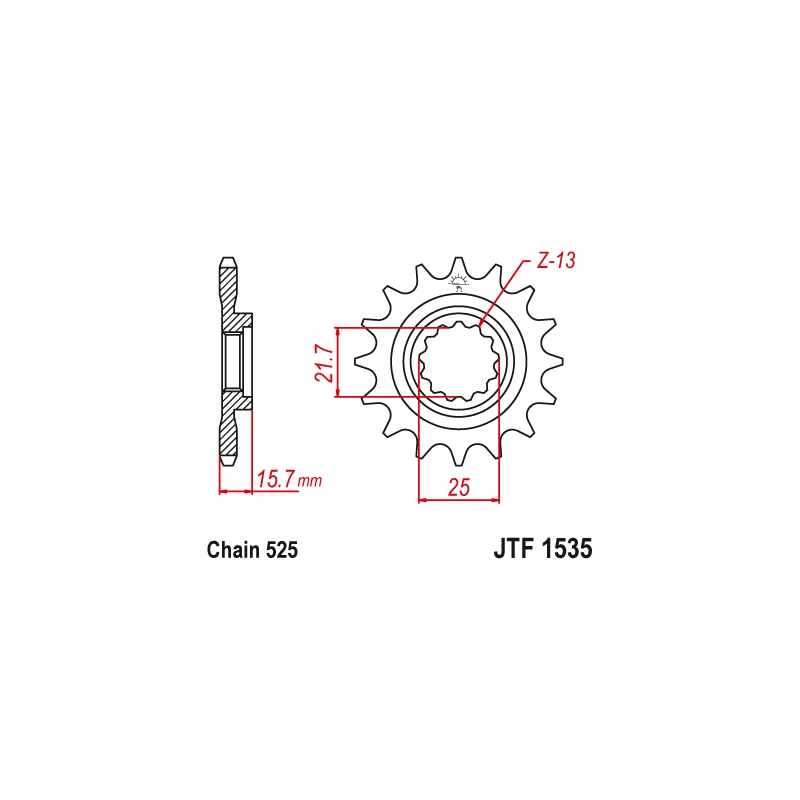 Front sprocket JT 15T, 525