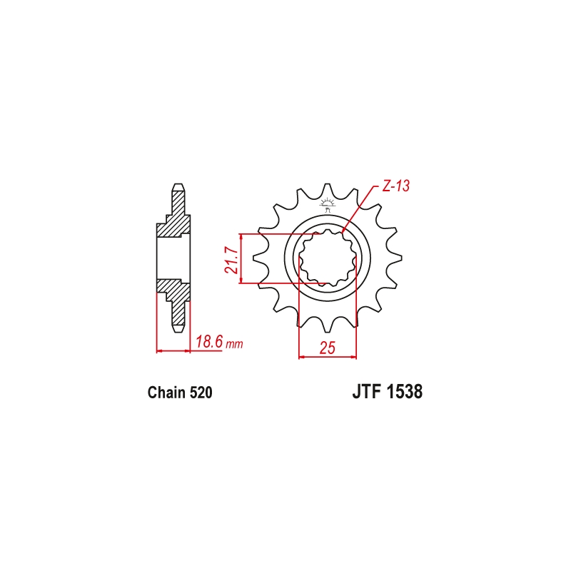 Front sprocket JT 15T, 520