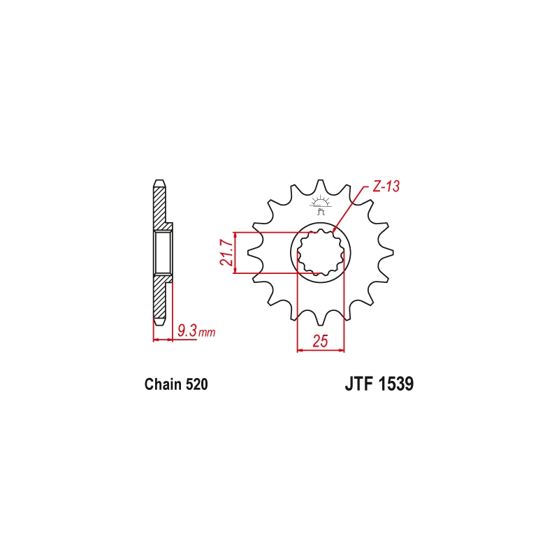Front sprocket JT 14T, 520