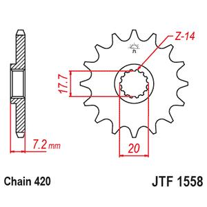 Front sprocket JT JTF 1558-14 14T, 420