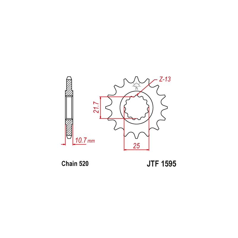 Front sprocket JT 16T, 520