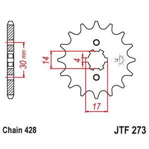 Front sprocket JT JTF 273-12 12T, 428