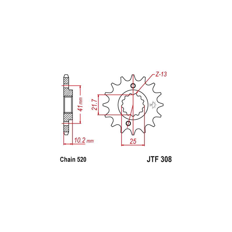 Front sprocket JT 15T, 520