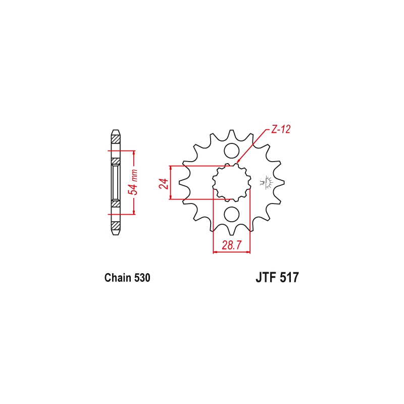 Front sprocket JT 17T, 530