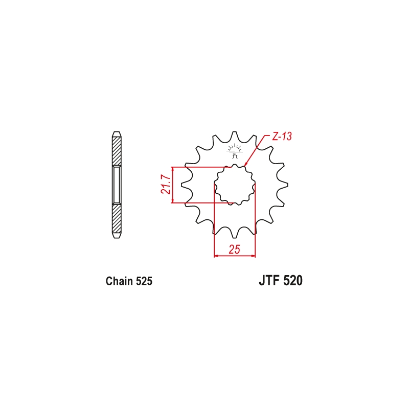 Front sprocket JT 17T, 525