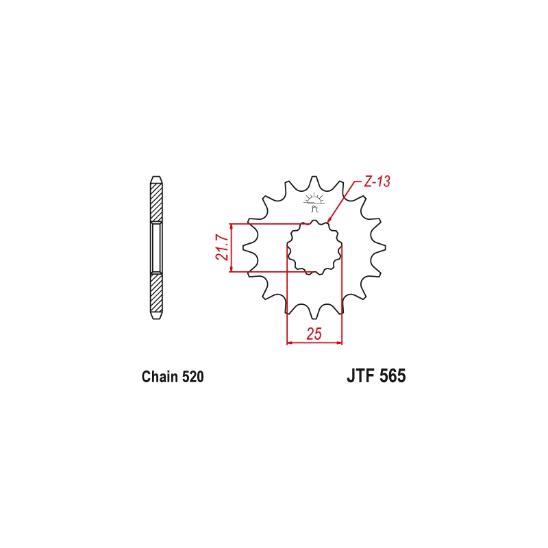 Front sprocket JT 16T, 520