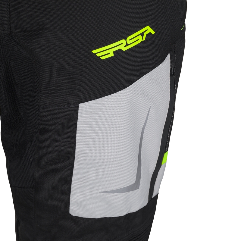 Spodenki motocyklowe RSA EXO 2 czarno-szaro-fluo-żółte