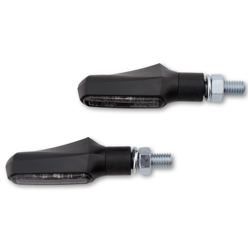 Kierunkowskazy motocyklowe Highsider Smart Shorty Fin 2w1 czarne