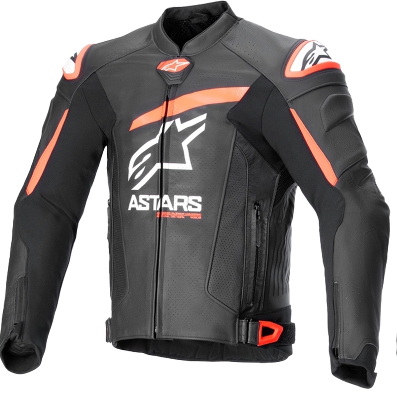 Skórzana kurtka motocyklowa Alpinestars GP plus R 4 Airflow czarno-fluo czerwono-biała