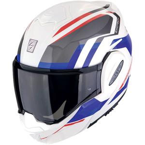 Kask motocyklowy składany Scorpion EXO-TECH EVO FURIO biało-czerwono-niebieski
