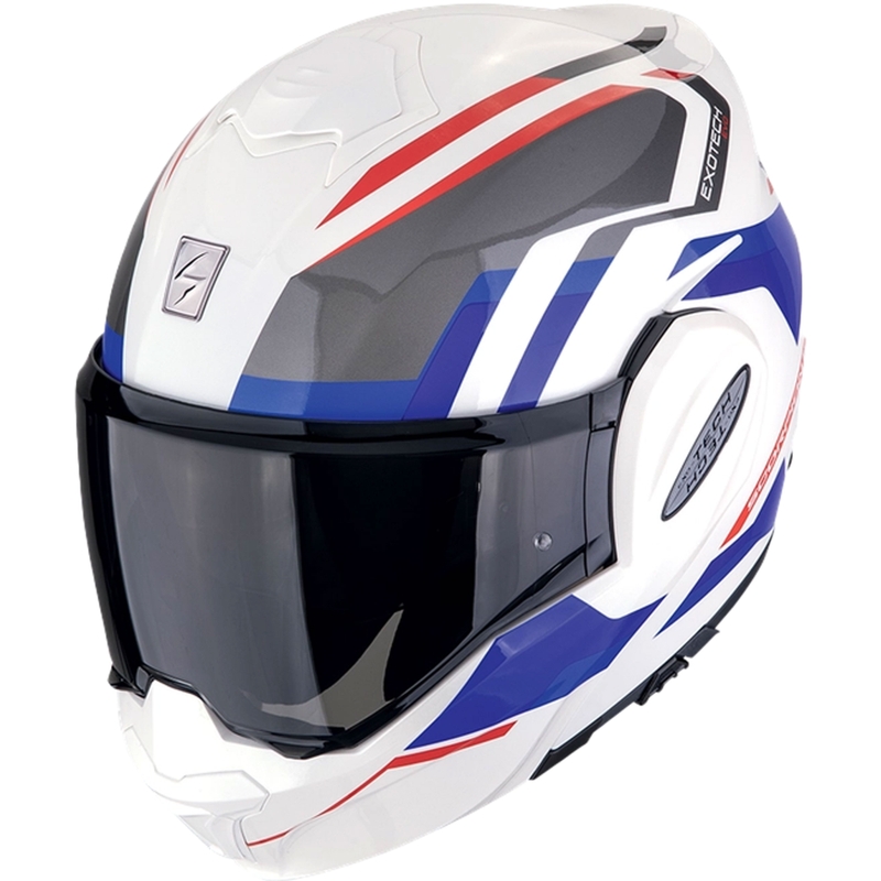 Kask motocyklowy składany Scorpion EXO-TECH EVO FURIO biało-czerwono-niebieski
