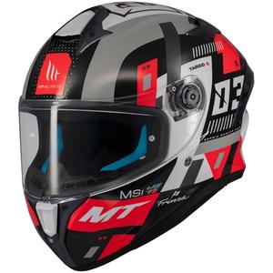 Kask motocyklowy integralny MT Targo S SERGIO GARCIA czarno-szaro-czerwony