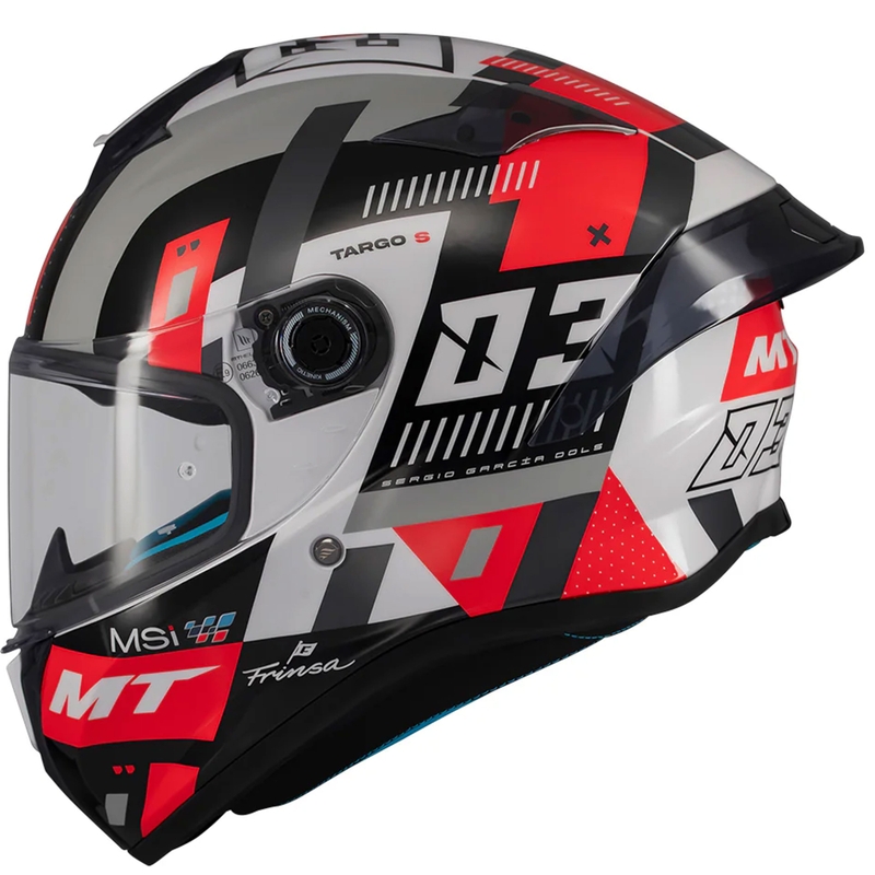 Kask motocyklowy integralny MT Targo S SERGIO GARCIA czarno-szaro-czerwony