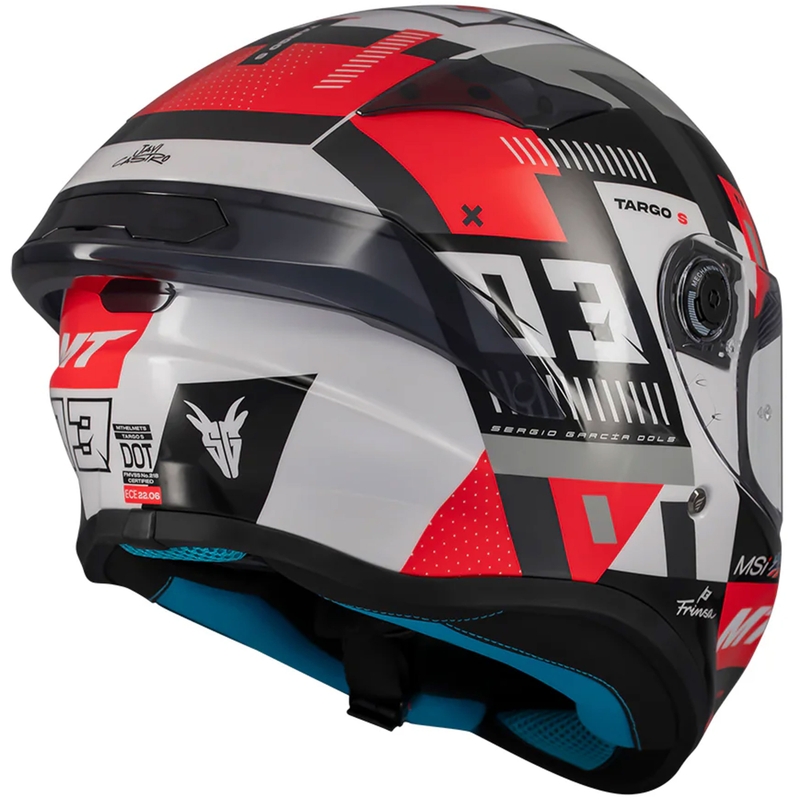 Kask motocyklowy integralny MT Targo S SERGIO GARCIA czarno-szaro-czerwony