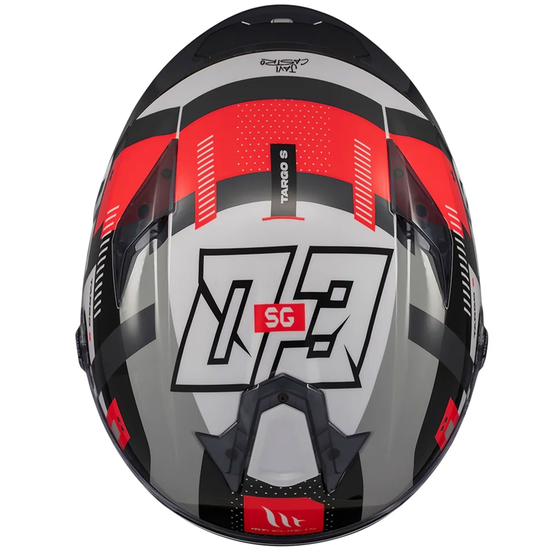 Kask motocyklowy integralny MT Targo S SERGIO GARCIA czarno-szaro-czerwony