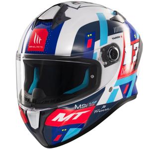 Kask motocyklowy integralny MT Targo S SERGIO GARCIA niebiesko-czerwono-biały