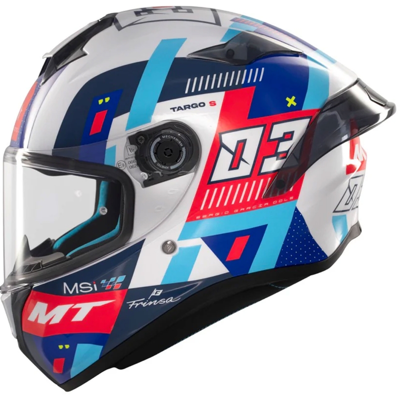 Kask motocyklowy integralny MT Targo S SERGIO GARCIA niebiesko-czerwono-biały