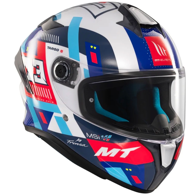 Kask motocyklowy integralny MT Targo S SERGIO GARCIA niebiesko-czerwono-biały
