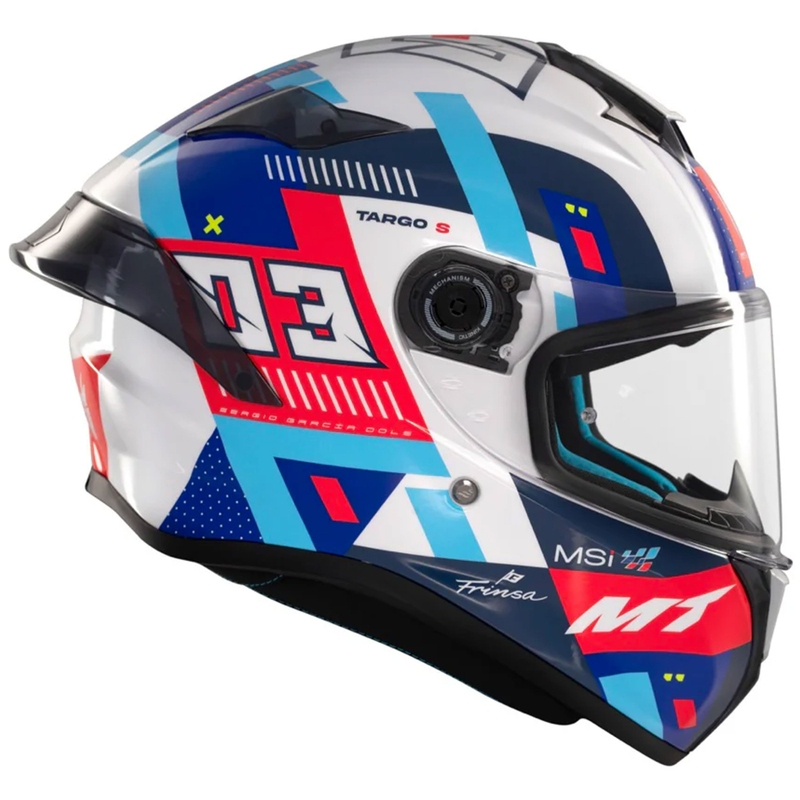 Kask motocyklowy integralny MT Targo S SERGIO GARCIA niebiesko-czerwono-biały