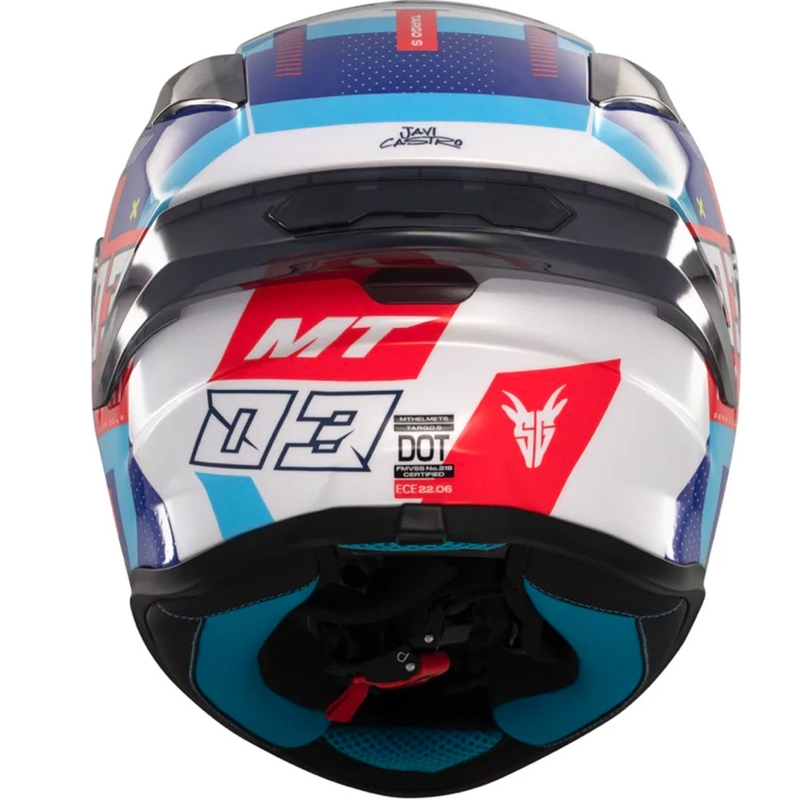 Kask motocyklowy integralny MT Targo S SERGIO GARCIA niebiesko-czerwono-biały