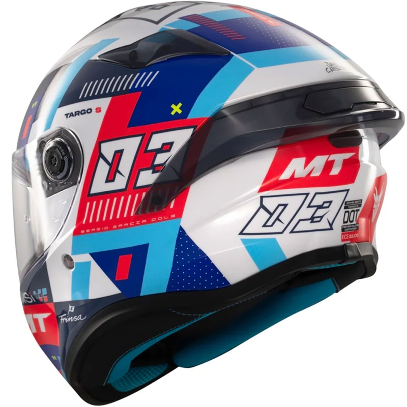 Kask motocyklowy integralny MT Targo S SERGIO GARCIA niebiesko-czerwono-biały